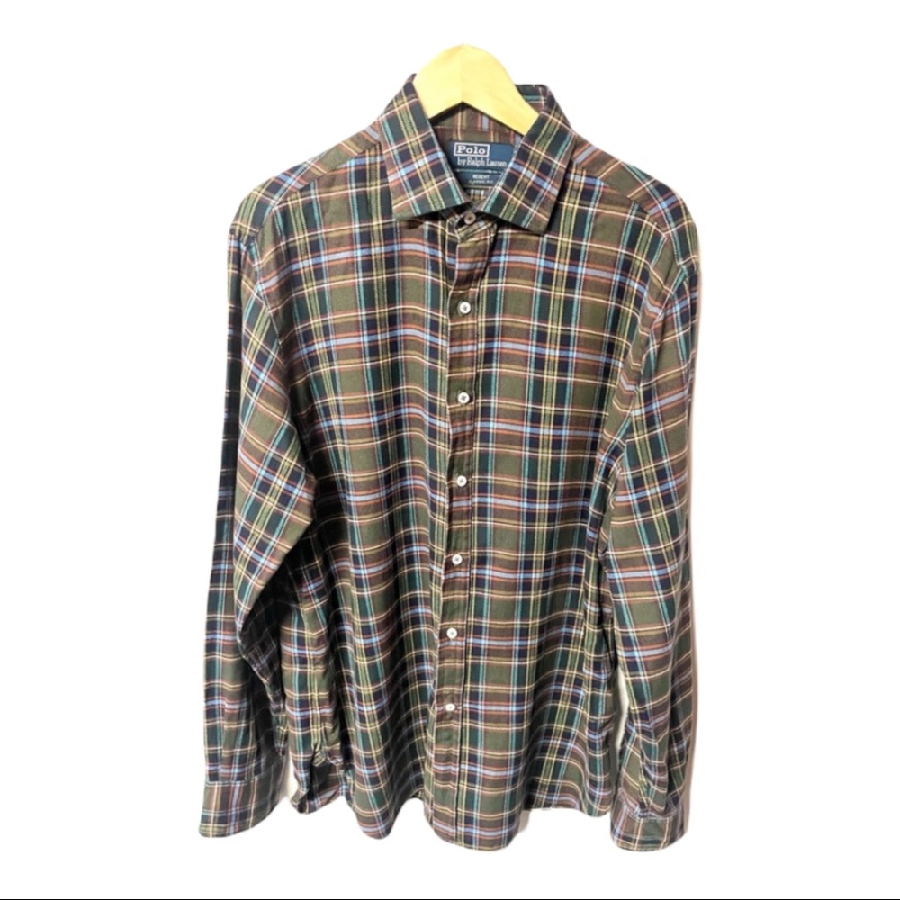 Polo “Regent” classic fit soft cozy plaid flannel W/ Polo logo #3C